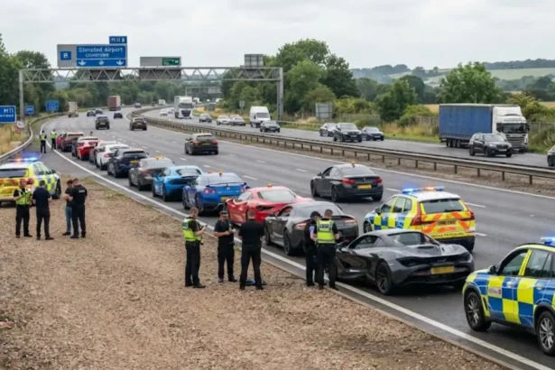 Police Seize 13 Supercars on M11 Motorway Near Junction 8